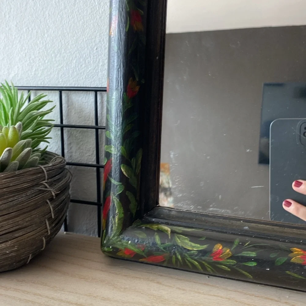 Vintage hand painted mirror
